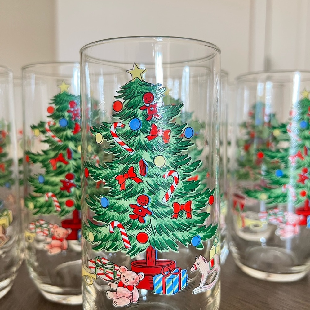 Luminarc Noel Christmas Tree Glasses Set of 10 Holiday Drinkware